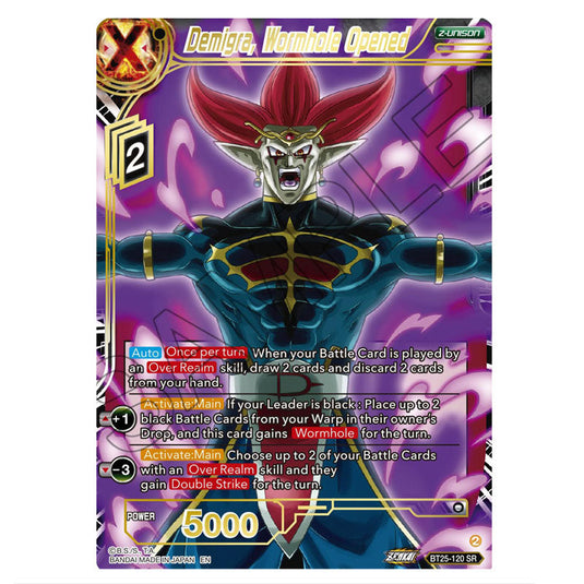 Demigra, Wormhole Opened Black card from the Dragon Ball Super Card Game set Legend of the Dragon Balls