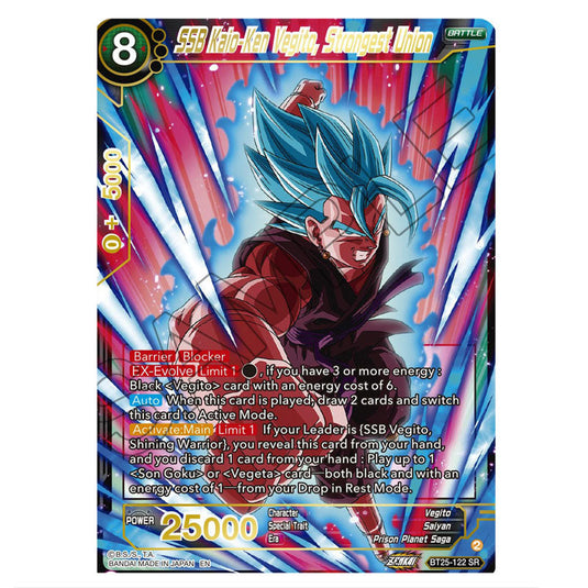 SSB Kaio-Ken Vegito, Strongest Union Black card from the Dragon Ball Super Card Game set Legend of the Dragon Balls