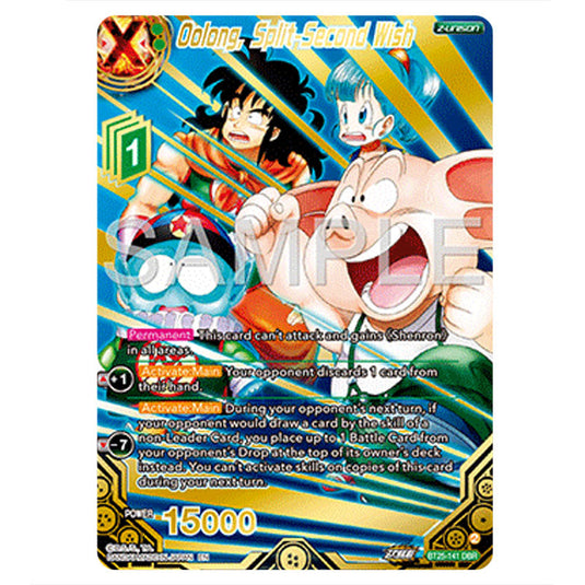 Oolong, Split-Second Wish Green card from the Dragon Ball Super Card Game set Legend of the Dragon Balls