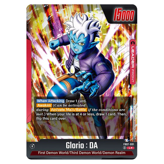 Glorio : DA FB07-001a card from the Dragon Ball Super Card Game Fusion World set FB07 - Wish for Shenron