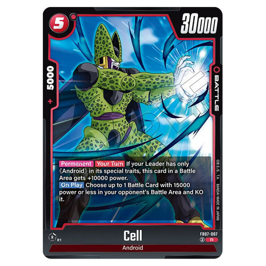 Cell FB07-007 card from the Dragon Ball Super Card Game Fusion World set FB07 - Wish for Shenron