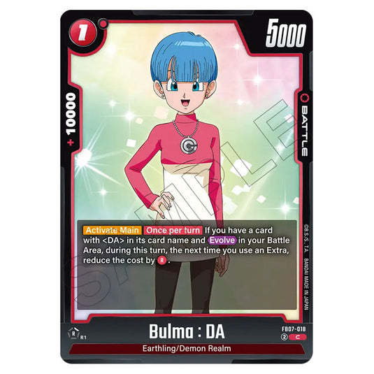 Bulma : DA FB07-018 card from the Dragon Ball Super Card Game Fusion World set FB07 - Wish for Shenron