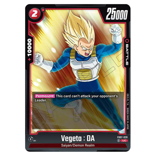 Vegeta : DA FB07-020 card from the Dragon Ball Super Card Game Fusion World set FB07 - Wish for Shenron