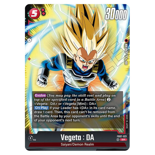 Vegeta : DA FB07-021 card from the Dragon Ball Super Card Game Fusion World set FB07 - Wish for Shenron