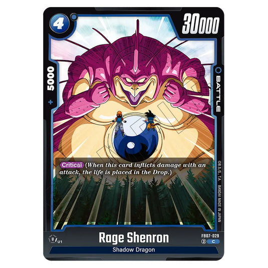 Rage Shenron FB07-029 card from the Dragon Ball Super Card Game Fusion World set FB07 - Wish for Shenron