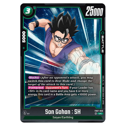 Son Gohan : SH FB07-056 card from the Dragon Ball Super Card Game Fusion World set FB07 - Wish for Shenron