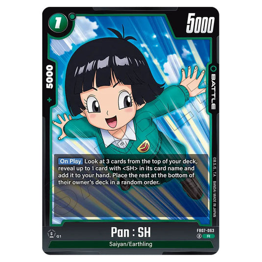 Pan : SH FB07-063 card from the Dragon Ball Super Card Game Fusion World set FB07 - Wish for Shenron