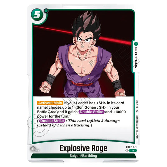 Explosive Rage FB07-071 card from the Dragon Ball Super Card Game Fusion World set FB07 - Wish for Shenron