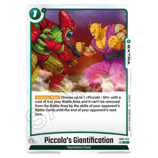 Piccolo's Giantification FB07-072 card from the Dragon Ball Super Card Game Fusion World set FB07 - Wish for Shenron