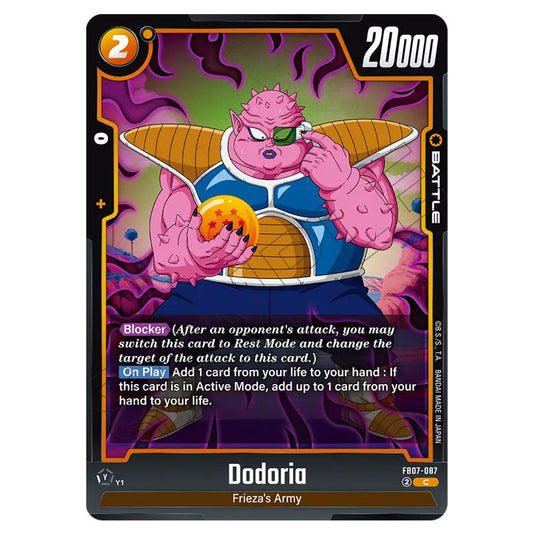Dodoria FB07-087 card from the Dragon Ball Super Card Game Fusion World set FB07 - Wish for Shenron