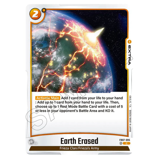 Earth Erased FB07-095 card from the Dragon Ball Super Card Game Fusion World set FB07 - Wish for Shenron