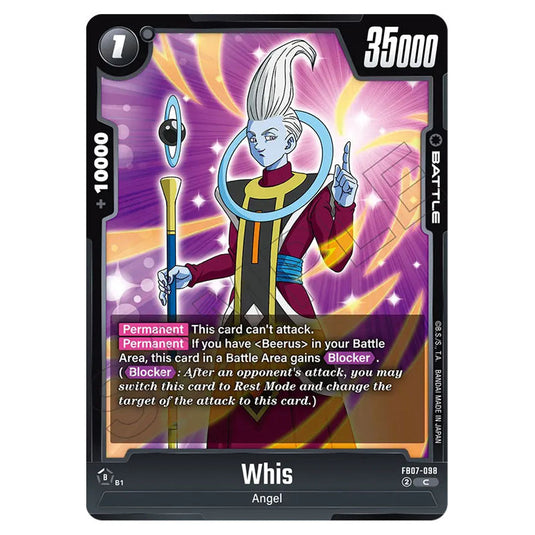 Whis FB07-098 card from the Dragon Ball Super Card Game Fusion World set FB07 - Wish for Shenron