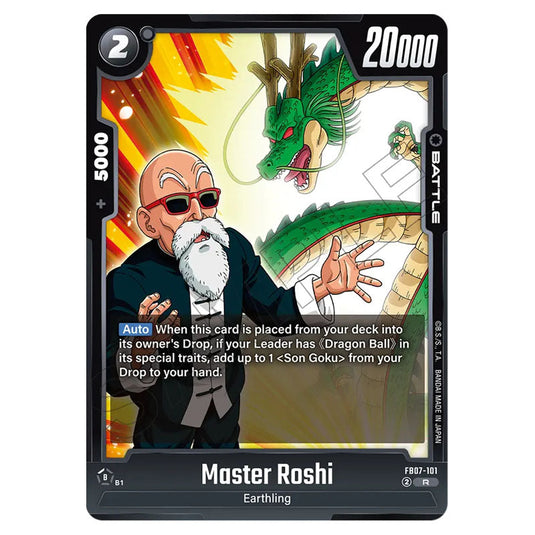 Master Roshi FB07-101 card from the Dragon Ball Super Card Game Fusion World set FB07 - Wish for Shenron