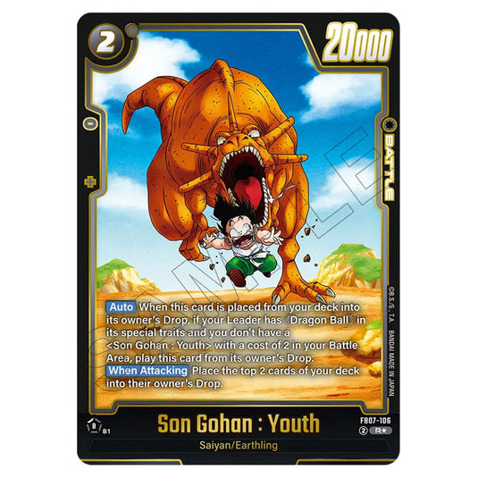 Son Gohan : Youth FB07-106a card from the Dragon Ball Super Card Game Fusion World set FB07 - Wish for Shenron