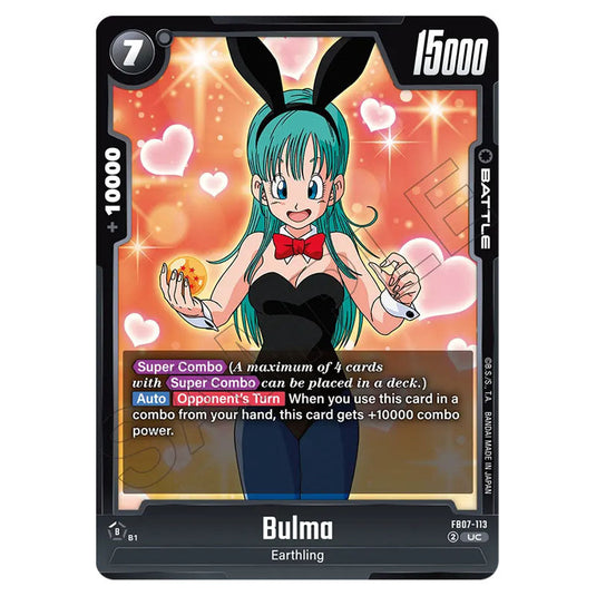 Bulma FB07-113 card from the Dragon Ball Super Card Game Fusion World set FB07 - Wish for Shenron