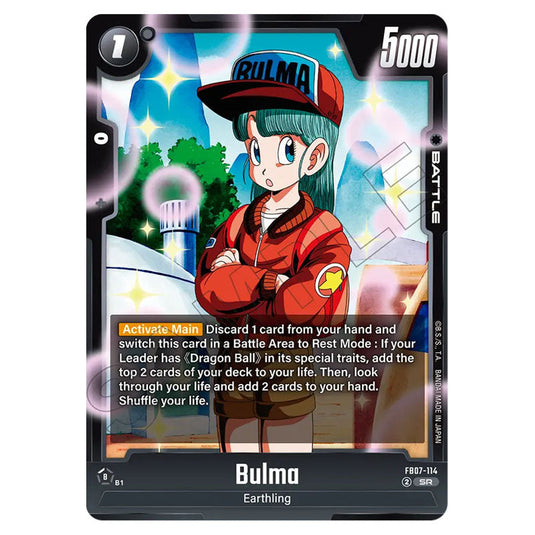 Bulma FB07-114 card from the Dragon Ball Super Card Game Fusion World set FB07 - Wish for Shenron