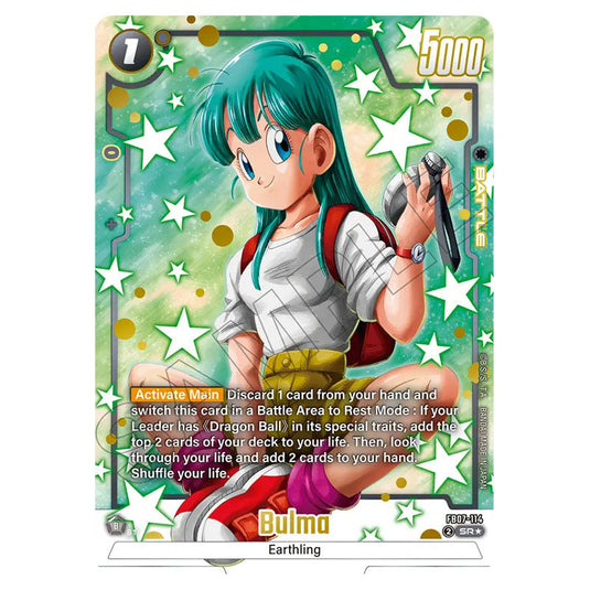 Bulma FB07-114a card from the Dragon Ball Super Card Game Fusion World set FB07 - Wish for Shenron