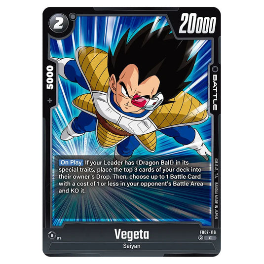 Vegeta FB07-116 card from the Dragon Ball Super Card Game Fusion World set FB07 - Wish for Shenron