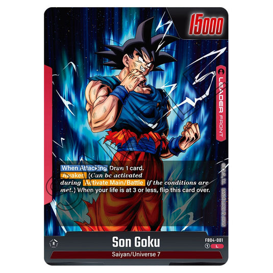 Son Goku FB04-001 card from the Dragon Ball Super Card Game Fusion World set FB04 - Ultra Limit