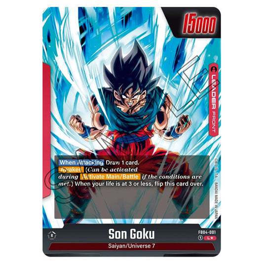 Son Goku FB04-001a card from the Dragon Ball Super Card Game Fusion World set FB04 - Ultra Limit