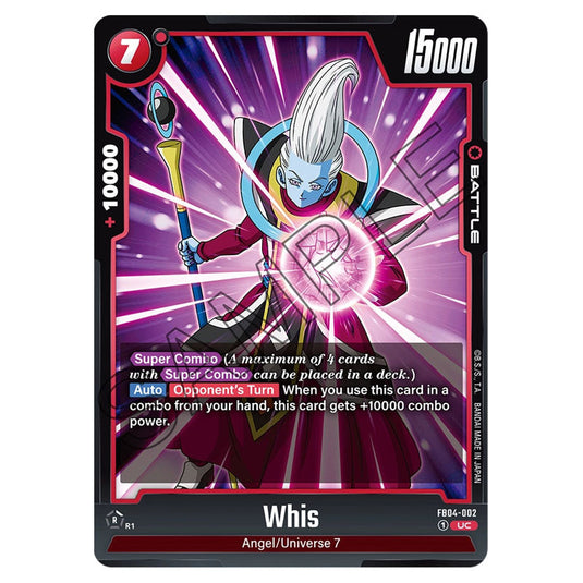 Whis FB04-002 card from the Dragon Ball Super Card Game Fusion World set FB04 - Ultra Limit