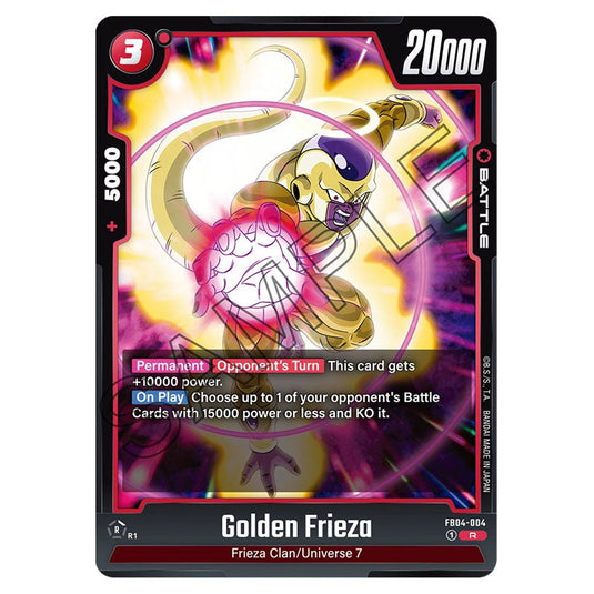 Golden Frieza FB04-004 card from the Dragon Ball Super Card Game Fusion World set FB04 - Ultra Limit