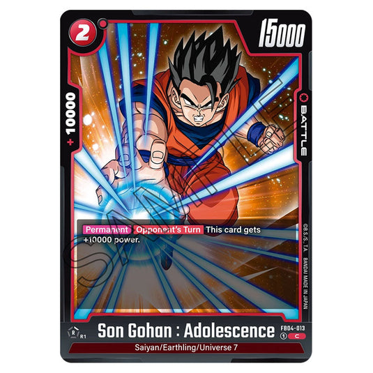 Son Gohan : Adolescence FB04-013 card from the Dragon Ball Super Card Game Fusion World set FB04 - Ultra Limit