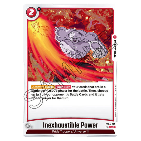 Inexhaustible Power FB04-025 card from the Dragon Ball Super Card Game Fusion World set FB04 - Ultra Limit