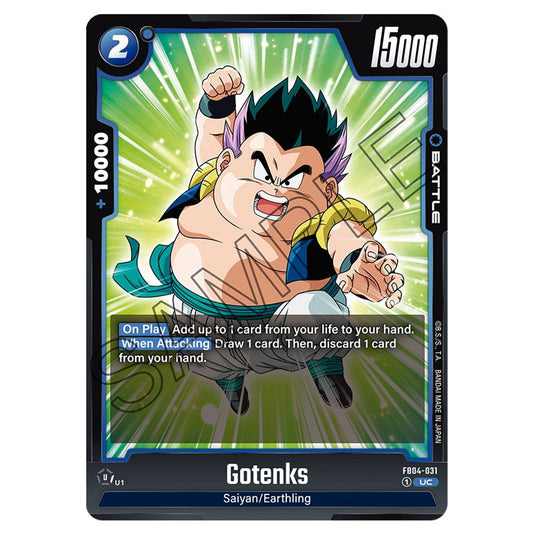 Gotenks FB04-031 card from the Dragon Ball Super Card Game Fusion World set FB04 - Ultra Limit