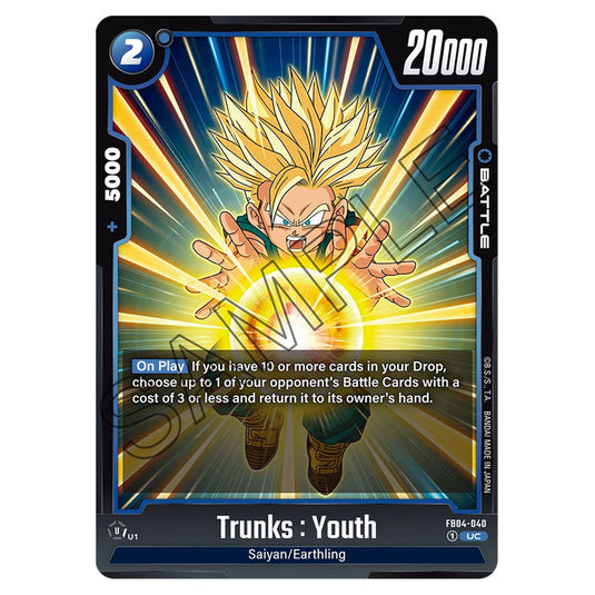 Trunks : Youth FB04-040 card from the Dragon Ball Super Card Game Fusion World set FB04 - Ultra Limit