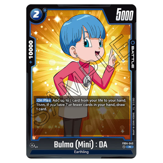 Bulma (Mini) : DA FB04-043 card from the Dragon Ball Super Card Game Fusion World set FB04 - Ultra Limit