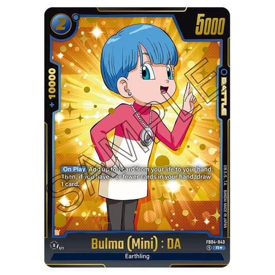 Bulma (Mini) : DA FB04-043A card from the Dragon Ball Super Card Game Fusion World set FB04 - Ultra Limit