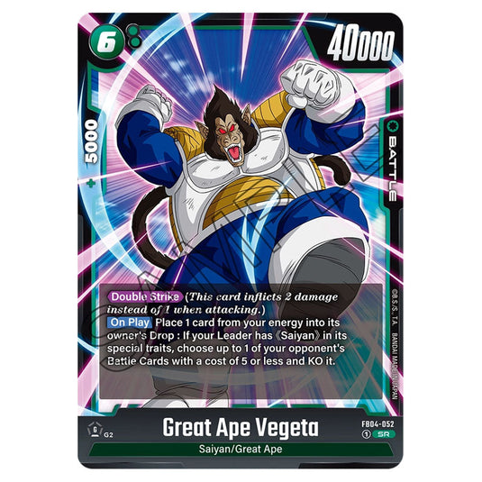 Great Ape Vegeta FB04-052 card from the Dragon Ball Super Card Game Fusion World set FB04 - Ultra Limit