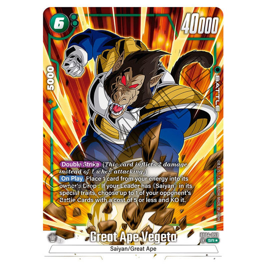 Great Ape Vegeta FB04-052a card from the Dragon Ball Super Card Game Fusion World set FB04 - Ultra Limit