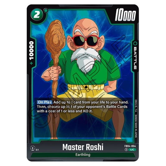 Master Roshi FB04-054 card from the Dragon Ball Super Card Game Fusion World set FB04 - Ultra Limit