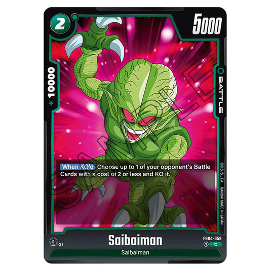 Saibaman FB04-056 card from the Dragon Ball Super Card Game Fusion World set FB04 - Ultra Limit