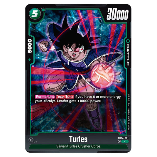 Turles FB04-061 card from the Dragon Ball Super Card Game Fusion World set FB04 - Ultra Limit