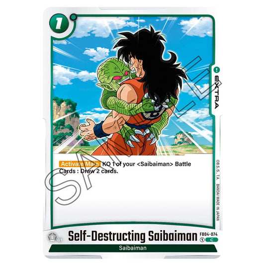 Self-Destructing Saibamen FB04-074 card from the Dragon Ball Super Card Game Fusion World set FB04 - Ultra Limit