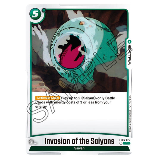 Invasion of the Saiyans FB04-075 card from the Dragon Ball Super Card Game Fusion World set FB04 - Ultra Limit