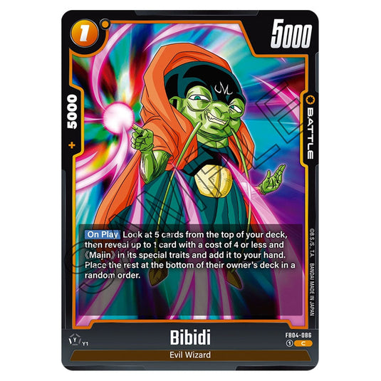 Bibidi FB04-086 card from the Dragon Ball Super Card Game Fusion World set FB04 - Ultra Limit