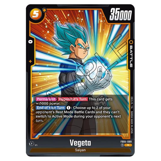 Vegeta FB04-089 card from the Dragon Ball Super Card Game Fusion World set FB04 - Ultra Limit