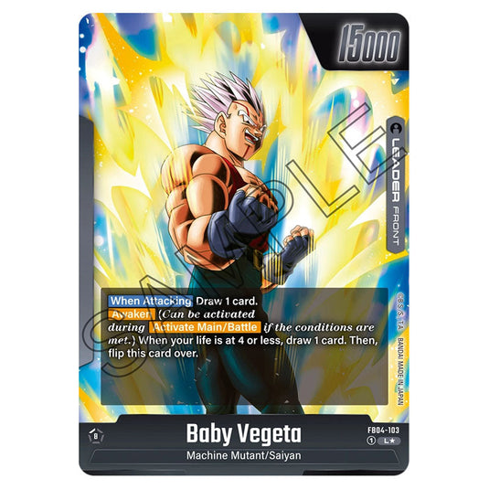 Baby Vegeta FB04-103a card from the Dragon Ball Super Card Game Fusion World set FB04 - Ultra Limit