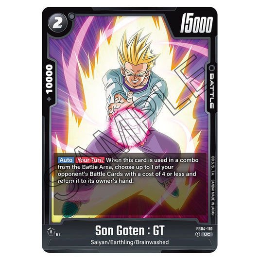 Son Goten : GT FB04-110 card from the Dragon Ball Super Card Game Fusion World set FB04 - Ultra Limit