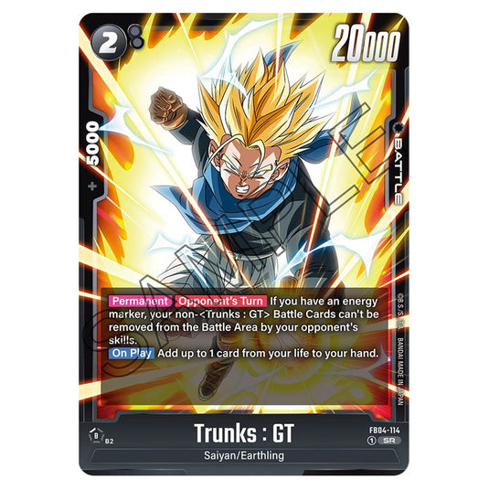 Trunks : GT FB04-114 card from the Dragon Ball Super Card Game Fusion World set FB04 - Ultra Limit