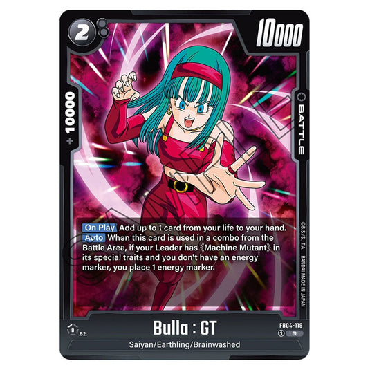 Bulla : GT FB04-119 card from the Dragon Ball Super Card Game Fusion World set FB04 - Ultra Limit