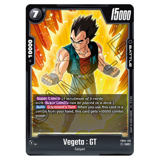 Vegeta : GT FB04-120 card from the Dragon Ball Super Card Game Fusion World set FB04 - Ultra Limit