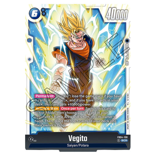 Vegito FB04-130 card from the Dragon Ball Super Card Game Fusion World set FB04 - Ultra Limit