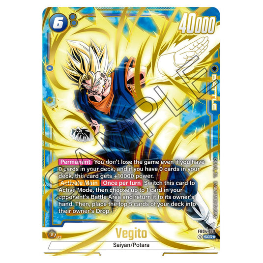 Vegito FB04-130a card from the Dragon Ball Super Card Game Fusion World set FB04 - Ultra Limit