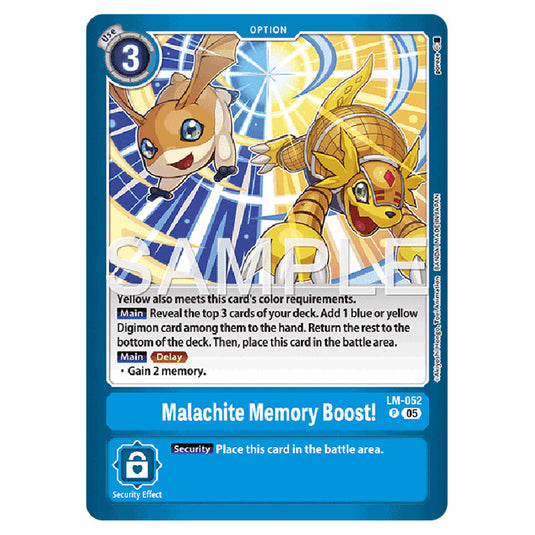 Malachite Memory Boost! LM-052 card from the Digimon set LM-07: Limited Card Pack Another Knight