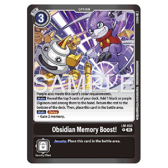 Obsidian Memory Boost! LM-053 card from the Digimon set LM-07: Limited Card Pack Another Knight